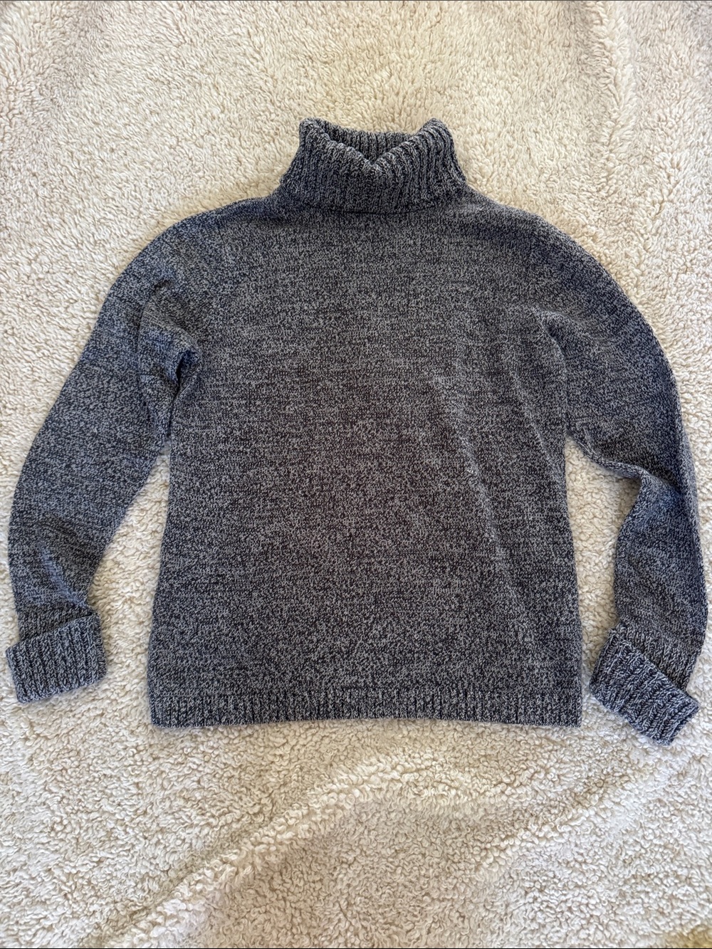 L.L. Bean Marled Charcoal Knit Turtleneck